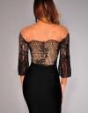 Top Scurt din Dantela Neagra 19130B2